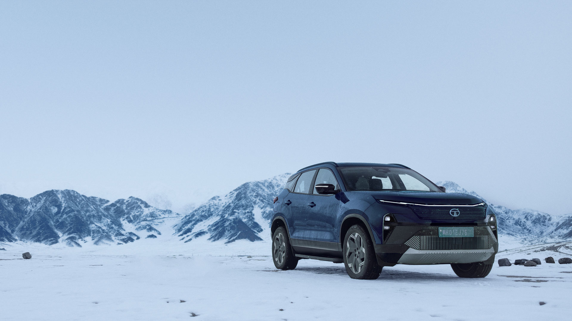 The Harrier.ev was rigoursly tested even in snow-capped climes