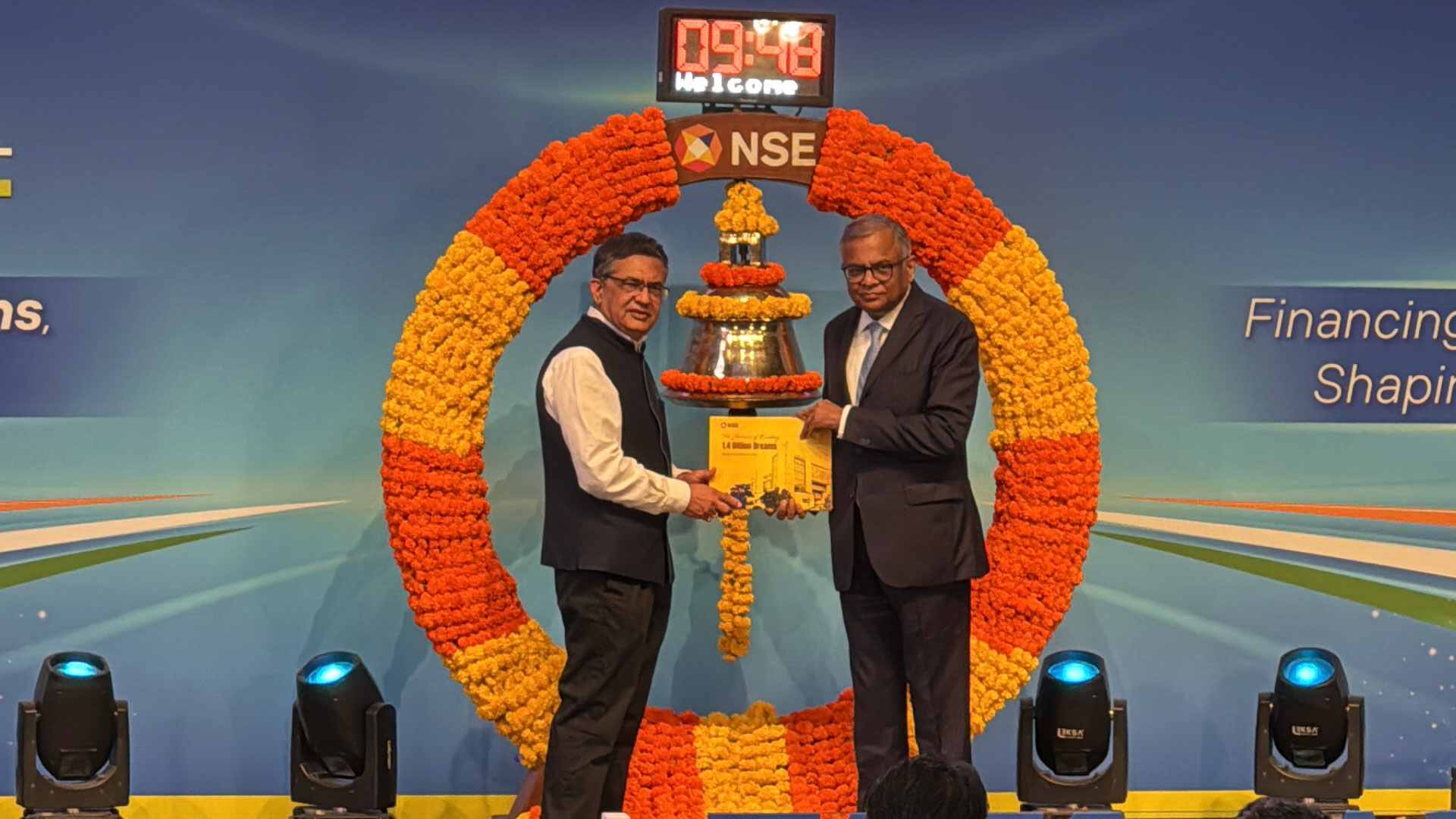 N Chandraskaran and Ashish Kumar Chauhan at the ceremony